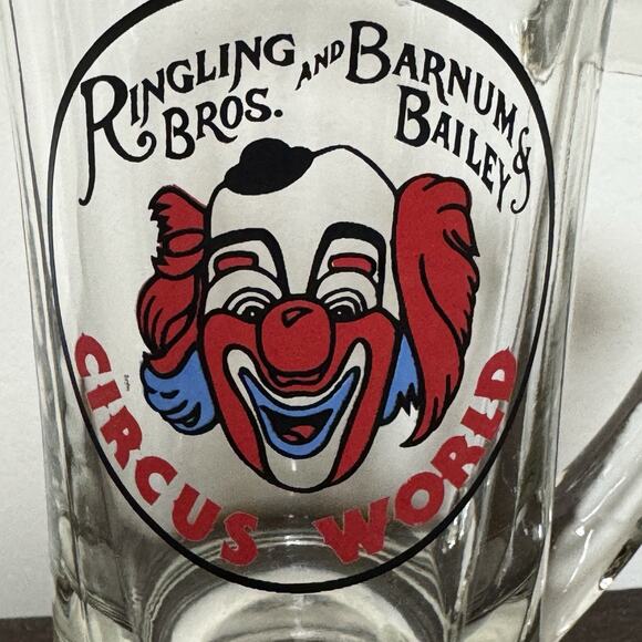 VTG RINGLING BROS. and BARNUM & BAILEY Circus World Glass Mug Stein Clown 1970's - Picture 12 of 15